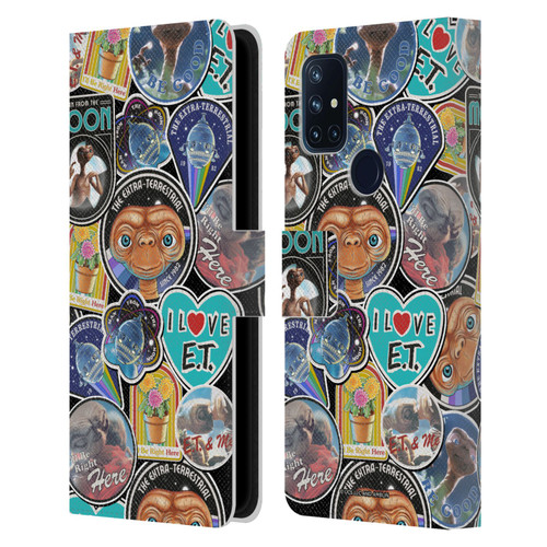 E.T. Graphics Sticker Prints Leather Book Wallet Case Cover For OnePlus Nord N10 5G