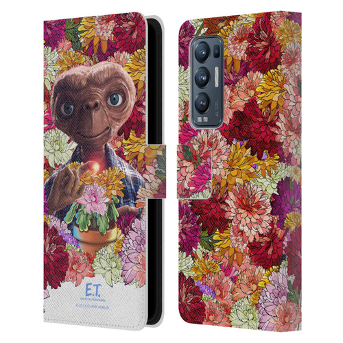 E.T. Graphics Floral Leather Book Wallet Case Cover For OPPO Find X3 Neo / Reno5 Pro+ 5G