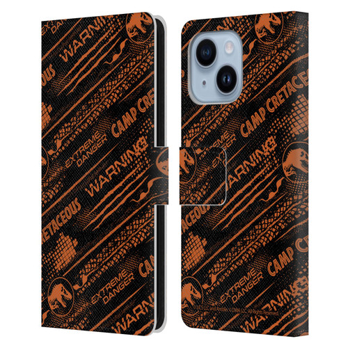Jurassic World: Camp Cretaceous Character Art Pattern Danger Leather Book Wallet Case Cover For Apple iPhone 14 Plus