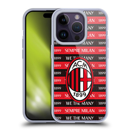 AC Milan Art Milan 1899 Soft Gel Case for Apple iPhone 14 Pro