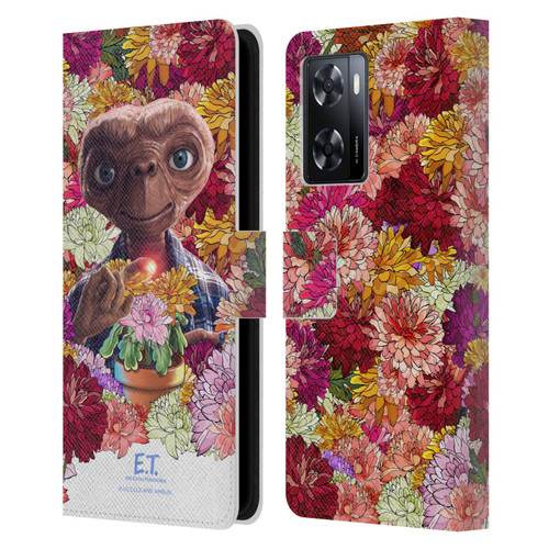 E.T. Graphics Floral Leather Book Wallet Case Cover For OPPO A57s