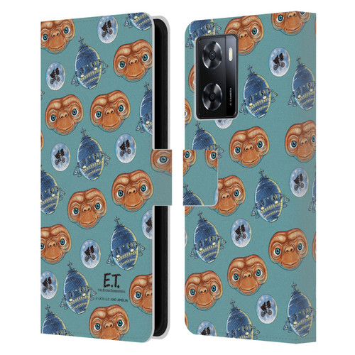 E.T. Graphics Pattern Leather Book Wallet Case Cover For OPPO A57s
