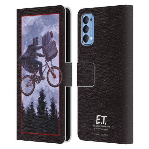 E.T. Graphics Night Bike Rides Leather Book Wallet Case Cover For OPPO Reno 4 5G