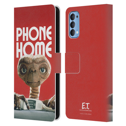 E.T. Graphics Phone Home Leather Book Wallet Case Cover For OPPO Reno 4 5G