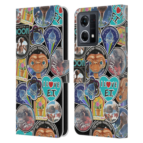 E.T. Graphics Sticker Prints Leather Book Wallet Case Cover For OPPO Reno8 4G