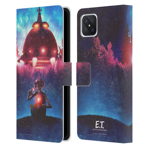E.T. Graphics Spaceship Leather Book Wallet Case Cover For OPPO Reno4 Z 5G