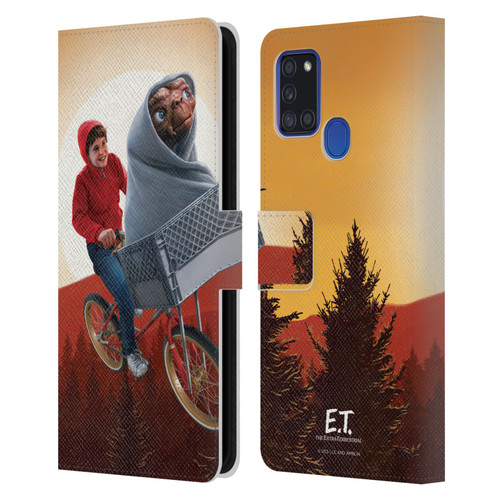 E.T. Graphics Elliot And E.T. Leather Book Wallet Case Cover For Samsung Galaxy A21s (2020)