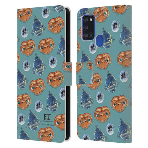 E.T. Graphics Pattern Leather Book Wallet Case Cover For Samsung Galaxy A21s (2020)