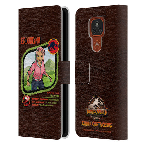 Jurassic World: Camp Cretaceous Character Art Brooklynn Leather Book Wallet Case Cover For Motorola Moto E7 Plus