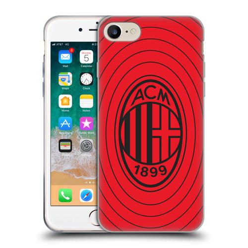 AC Milan Art Red And Black Soft Gel Case for Apple iPhone 7 / 8 / SE 2020 & 2022