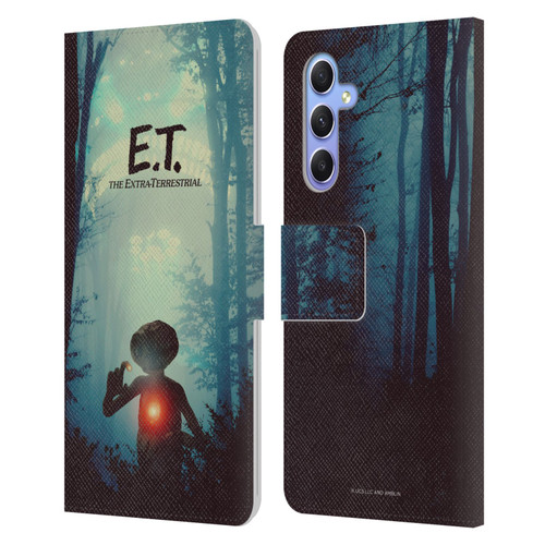 E.T. Graphics Forest Leather Book Wallet Case Cover For Samsung Galaxy A34 5G