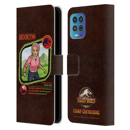 Jurassic World: Camp Cretaceous Character Art Brooklynn Leather Book Wallet Case Cover For Motorola Moto G100