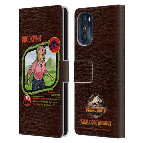 Jurassic World: Camp Cretaceous Character Art Brooklynn Leather Book Wallet Case Cover For Motorola Moto G (2022)