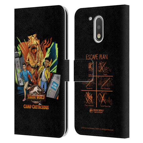 Jurassic World: Camp Cretaceous Character Art Signal Leather Book Wallet Case Cover For Motorola Moto G41
