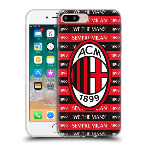AC Milan Art Milan 1899 Soft Gel Case for Apple iPhone 7 Plus / iPhone 8 Plus