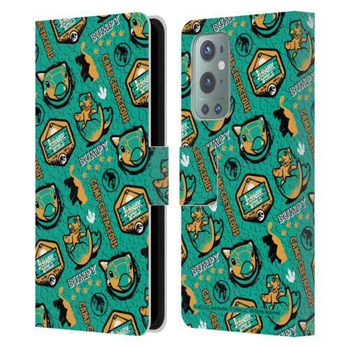 Jurassic World: Camp Cretaceous Character Art Pattern Bumpy Leather Book Wallet Case Cover For OnePlus 9