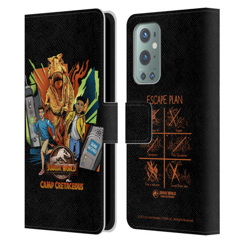 Jurassic World: Camp Cretaceous Character Art Signal Leather Book Wallet Case Cover For OnePlus 9