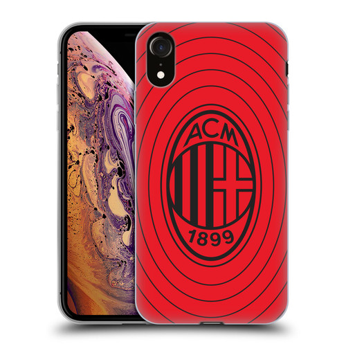 AC Milan Art Red And Black Soft Gel Case for Apple iPhone XR