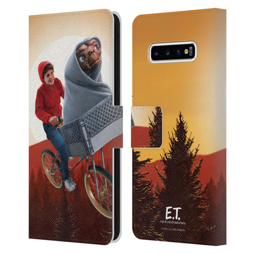 E.T. Graphics Elliot And E.T. Leather Book Wallet Case Cover For Samsung Galaxy S10+ / S10 Plus