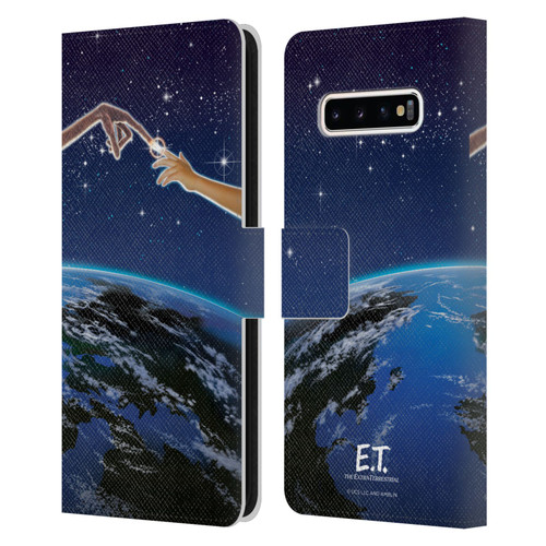 E.T. Graphics Touch Finger Leather Book Wallet Case Cover For Samsung Galaxy S10+ / S10 Plus