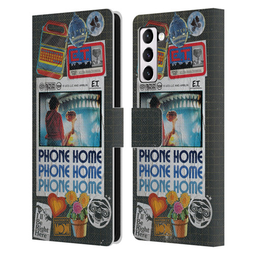 E.T. Graphics Phone Home Collage Leather Book Wallet Case Cover For Samsung Galaxy S21+ 5G