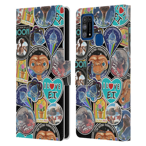 E.T. Graphics Sticker Prints Leather Book Wallet Case Cover For Samsung Galaxy M31 (2020)