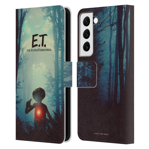 E.T. Graphics Forest Leather Book Wallet Case Cover For Samsung Galaxy S22 5G