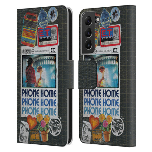 E.T. Graphics Phone Home Collage Leather Book Wallet Case Cover For Samsung Galaxy S22+ 5G