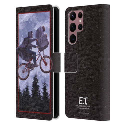 E.T. Graphics Night Bike Rides Leather Book Wallet Case Cover For Samsung Galaxy S22 Ultra 5G