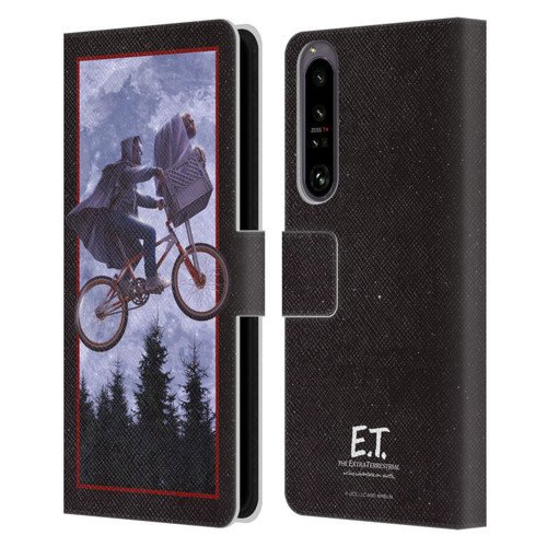 E.T. Graphics Night Bike Rides Leather Book Wallet Case Cover For Sony Xperia 1 IV