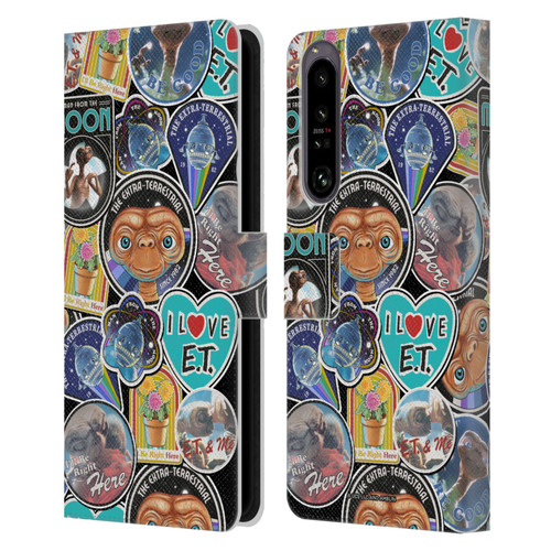 E.T. Graphics Sticker Prints Leather Book Wallet Case Cover For Sony Xperia 1 IV