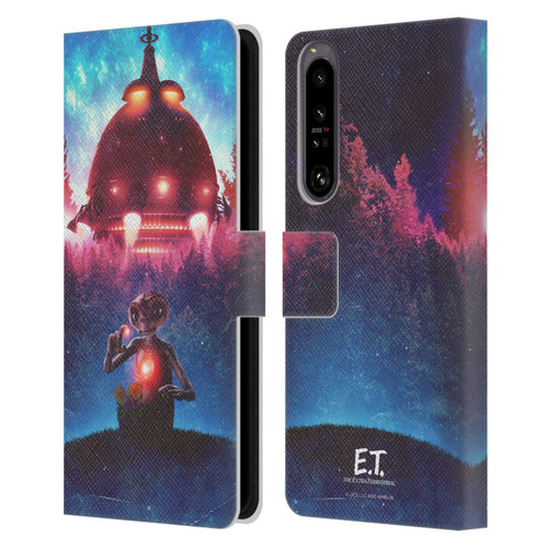 E.T. Graphics Spaceship Leather Book Wallet Case Cover For Sony Xperia 1 IV