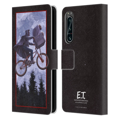 E.T. Graphics Night Bike Rides Leather Book Wallet Case Cover For Sony Xperia 5 IV
