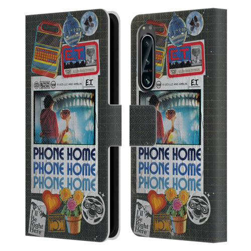 E.T. Graphics Phone Home Collage Leather Book Wallet Case Cover For Sony Xperia 5 IV