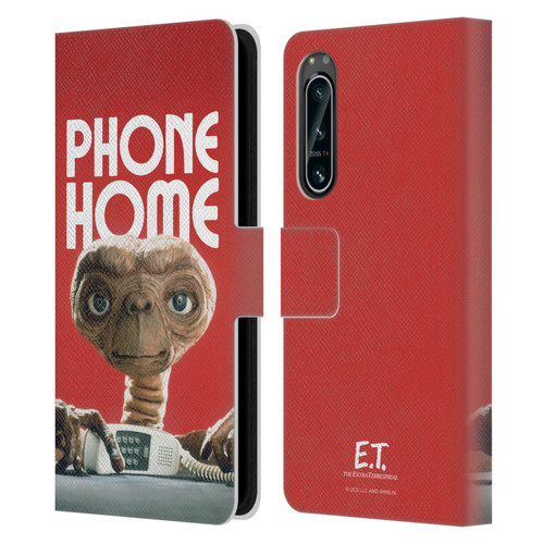 E.T. Graphics Phone Home Leather Book Wallet Case Cover For Sony Xperia 5 IV