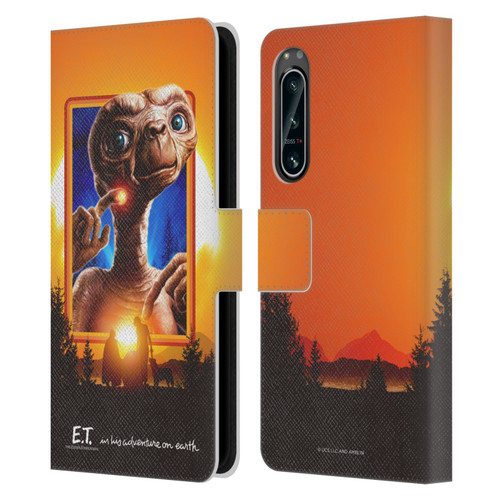E.T. Graphics Sunset Leather Book Wallet Case Cover For Sony Xperia 5 IV