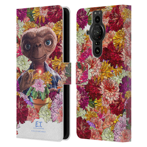 E.T. Graphics Floral Leather Book Wallet Case Cover For Sony Xperia Pro-I
