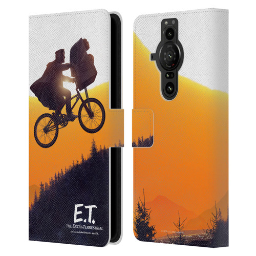 E.T. Graphics Riding Bike Sunset Leather Book Wallet Case Cover For Sony Xperia Pro-I