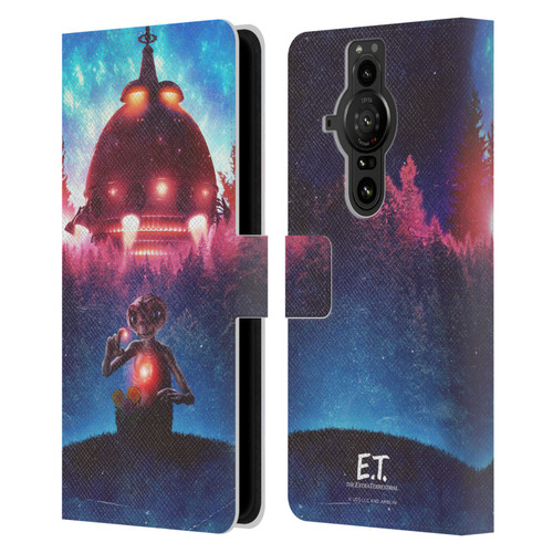E.T. Graphics Spaceship Leather Book Wallet Case Cover For Sony Xperia Pro-I