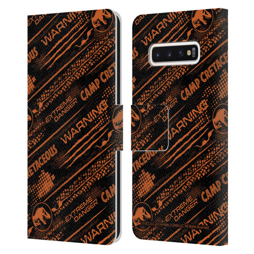 Jurassic World: Camp Cretaceous Character Art Pattern Danger Leather Book Wallet Case Cover For Samsung Galaxy S10