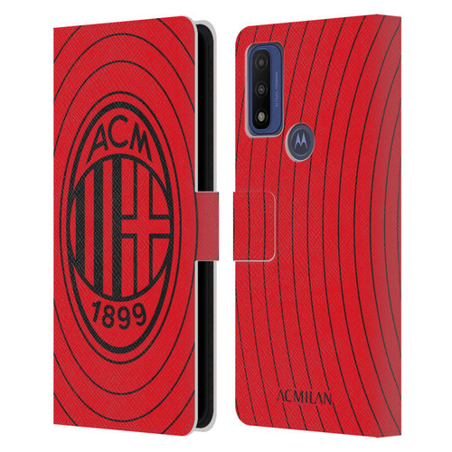 AC Milan Art Red And Black Leather Book Wallet Case Cover For Motorola G Pure