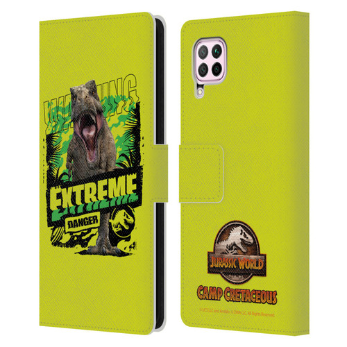 Jurassic World: Camp Cretaceous Dinosaur Graphics Extreme Danger Leather Book Wallet Case Cover For Huawei Nova 6 SE / P40 Lite