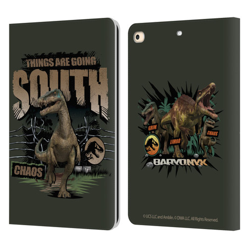Jurassic World: Camp Cretaceous Dinosaur Graphics Things Are Going South Leather Book Wallet Case Cover For Apple iPad 9.7 2017 / iPad 9.7 2018
