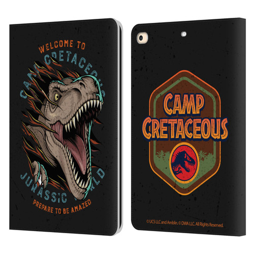 Jurassic World: Camp Cretaceous Dinosaur Graphics Welcome Leather Book Wallet Case Cover For Apple iPad 9.7 2017 / iPad 9.7 2018