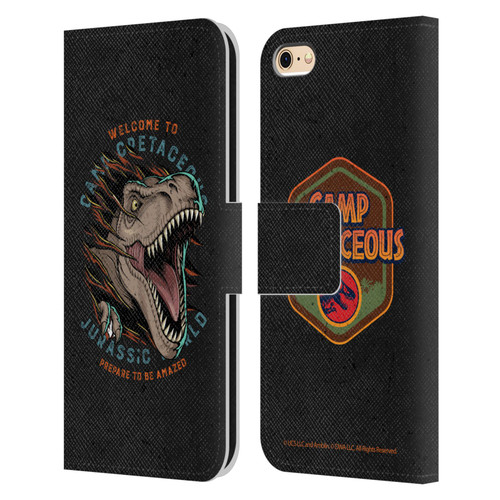 Jurassic World: Camp Cretaceous Dinosaur Graphics Welcome Leather Book Wallet Case Cover For Apple iPhone 6 / iPhone 6s