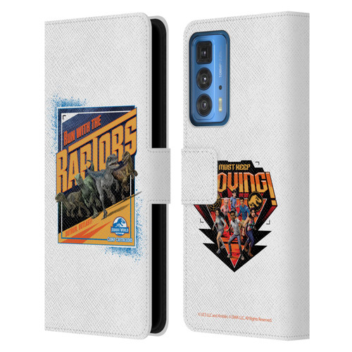 Jurassic World: Camp Cretaceous Dinosaur Graphics Run Leather Book Wallet Case Cover For Motorola Edge 20 Pro