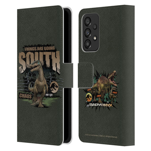 Jurassic World: Camp Cretaceous Dinosaur Graphics Things Are Going South Leather Book Wallet Case Cover For Samsung Galaxy A33 5G (2022)