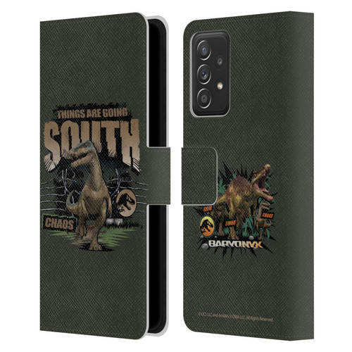 Jurassic World: Camp Cretaceous Dinosaur Graphics Things Are Going South Leather Book Wallet Case Cover For Samsung Galaxy A53 5G (2022)