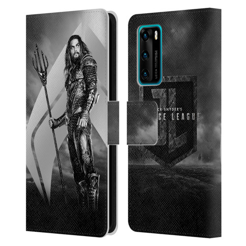 Zack Snyder's Justice League Snyder Cut Character Art Aquaman Leather Book Wallet Case Cover For Huawei P40 5G