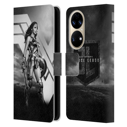 Zack Snyder's Justice League Snyder Cut Character Art Wonder Woman Leather Book Wallet Case Cover For Huawei P50